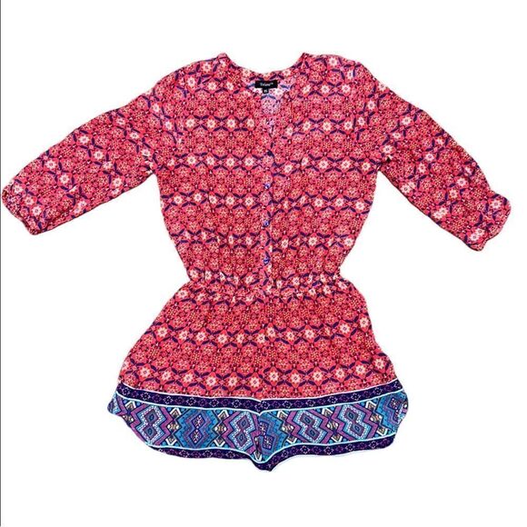 Tolani Women’s XS Silk Romper and Swim Coverup; 4 front Buttons - Picture 1 of 11